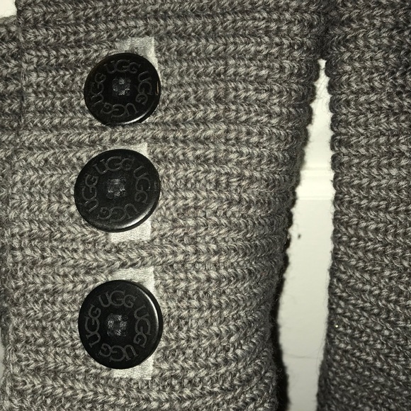 UGG Australia Grey Wool Classic Cardy Knit Boots - Picture 2 of 4